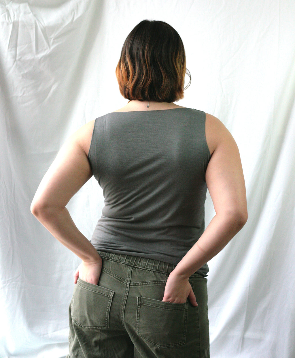 COZY MERINO TANK - Slate