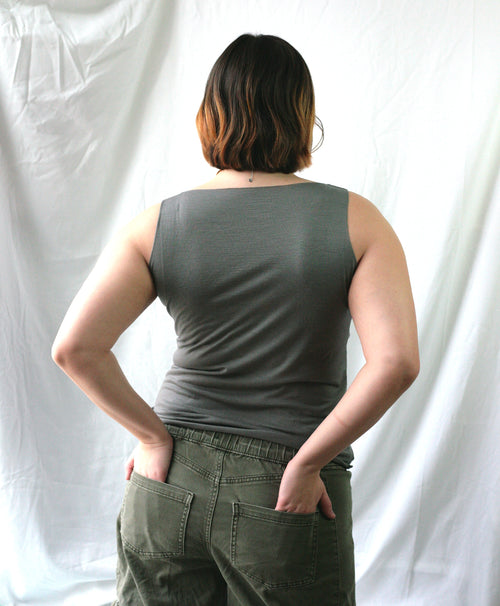 COZY MERINO TANK - Slate