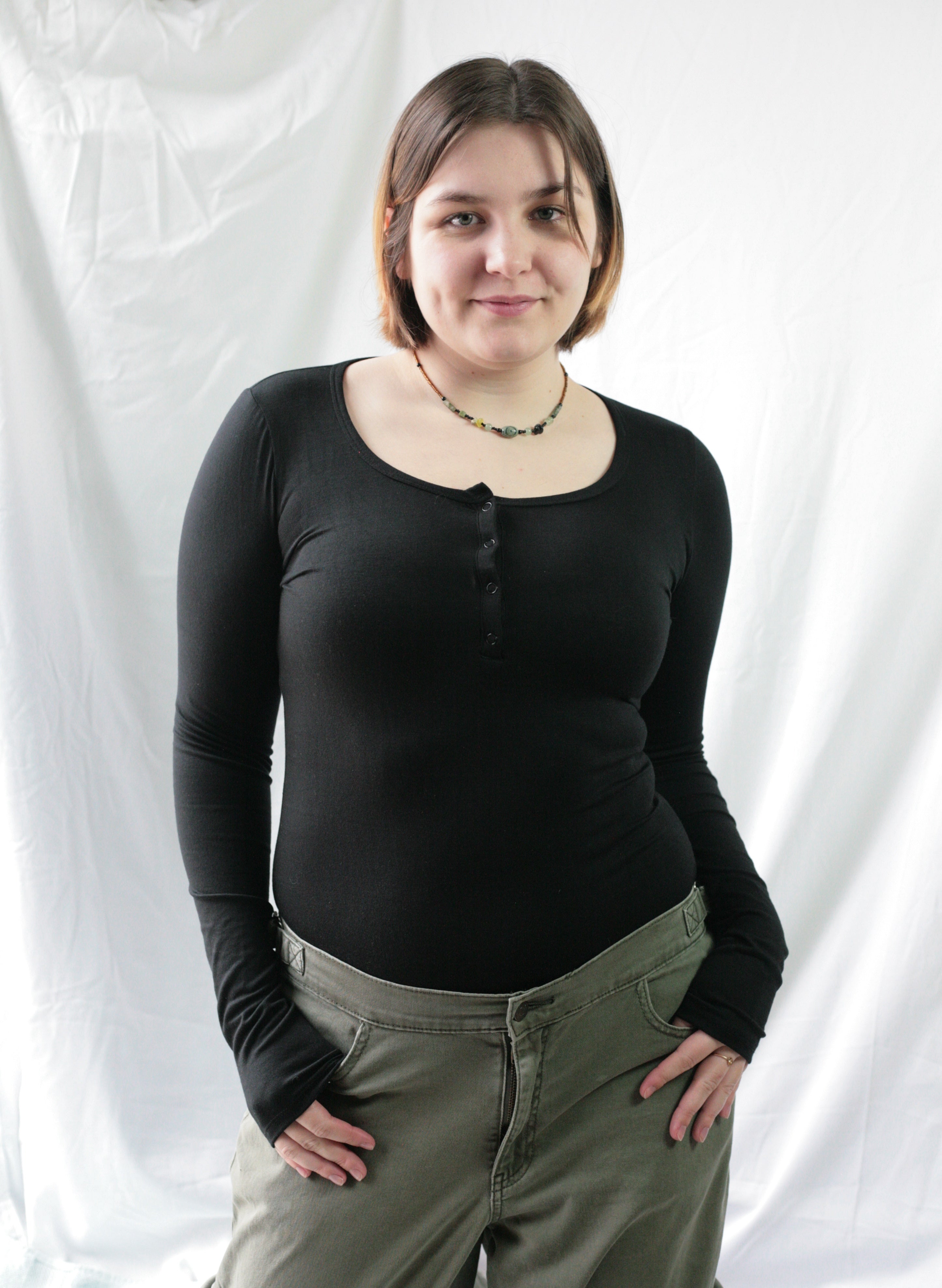 SMOOTH & SEXY LONG SLEEVE HENLEY - Black